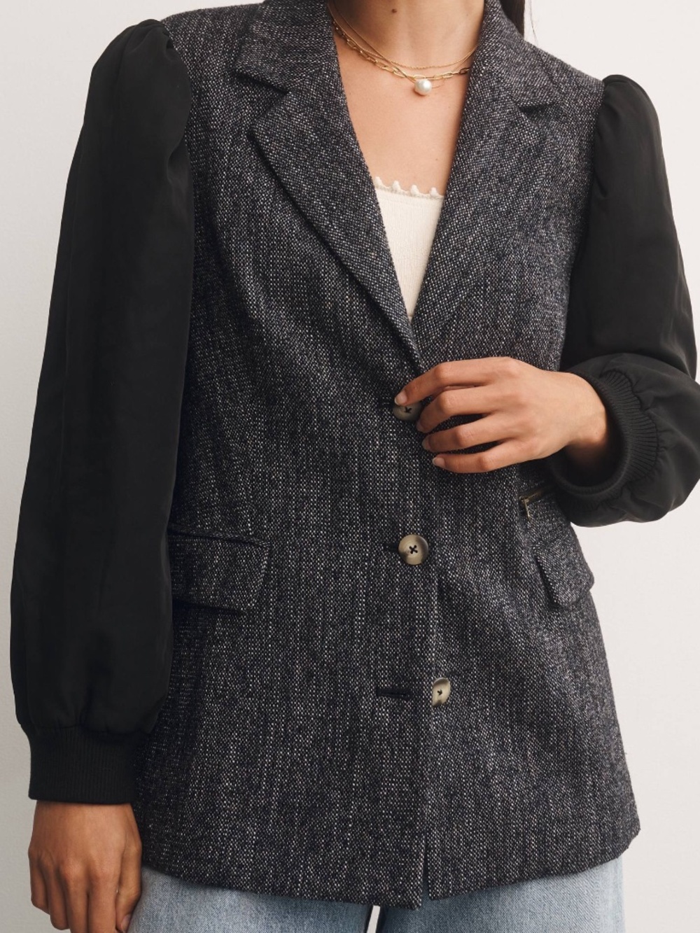 Anthropologie Maeve NWOT Mixed Media Relaxed Jacket (8)
